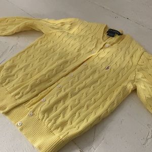 Ralph Lauren pony cable cardigan pastel xs s m